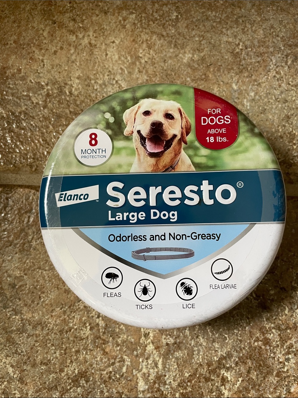 Elanco Seresto Large Dog Collar - Blue, White, Red